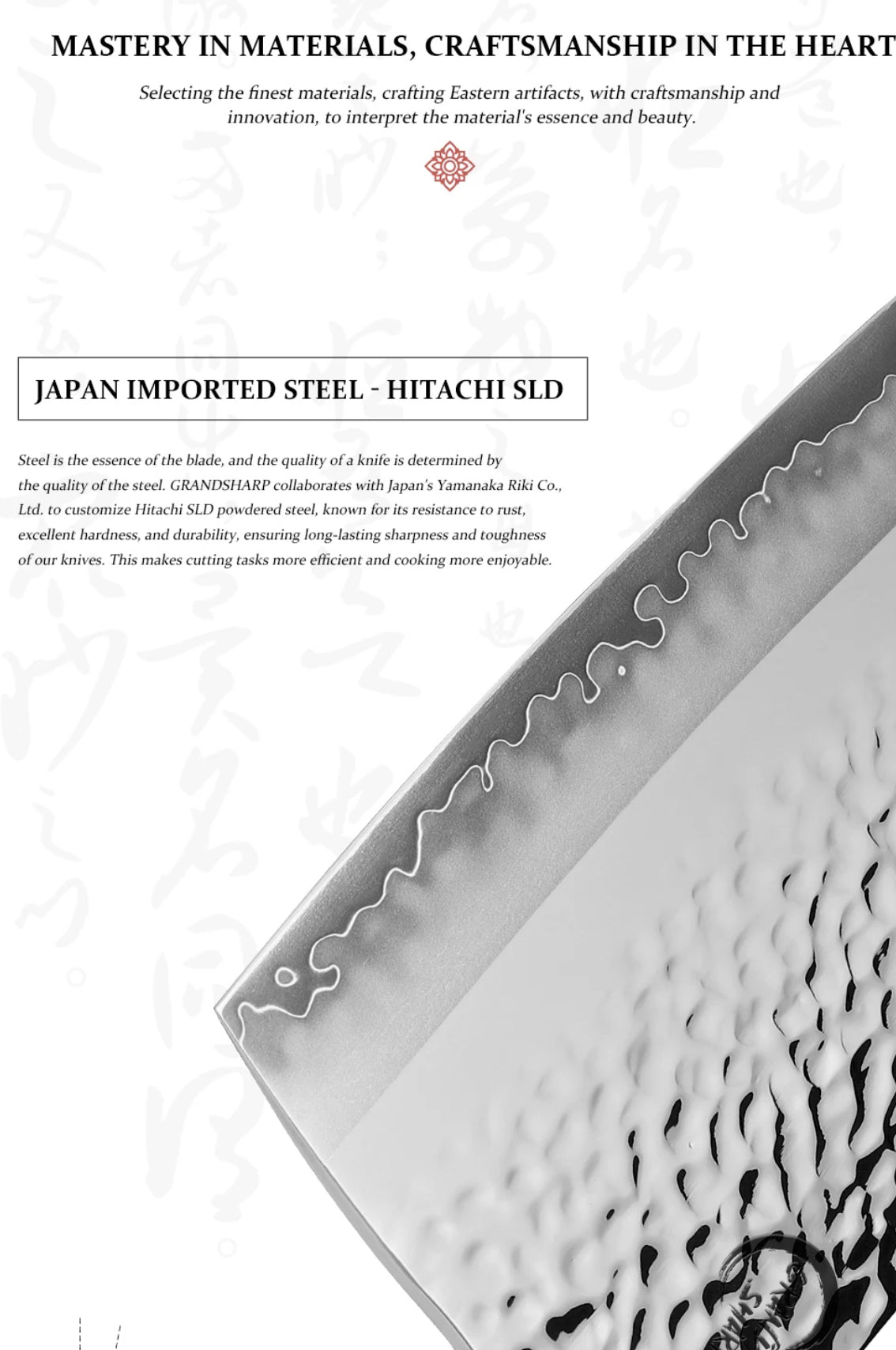 7.4" Japanese Hitachi SLD Steel (JIS SKD11) Cleaver Knives with G10 Black glass fiber handle.