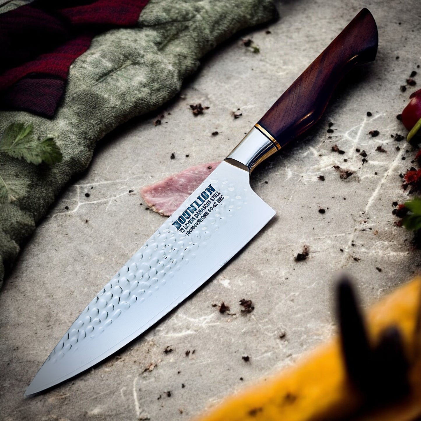 8" 73 layers 14Cr14V3 Power Damascus Chef Knife
