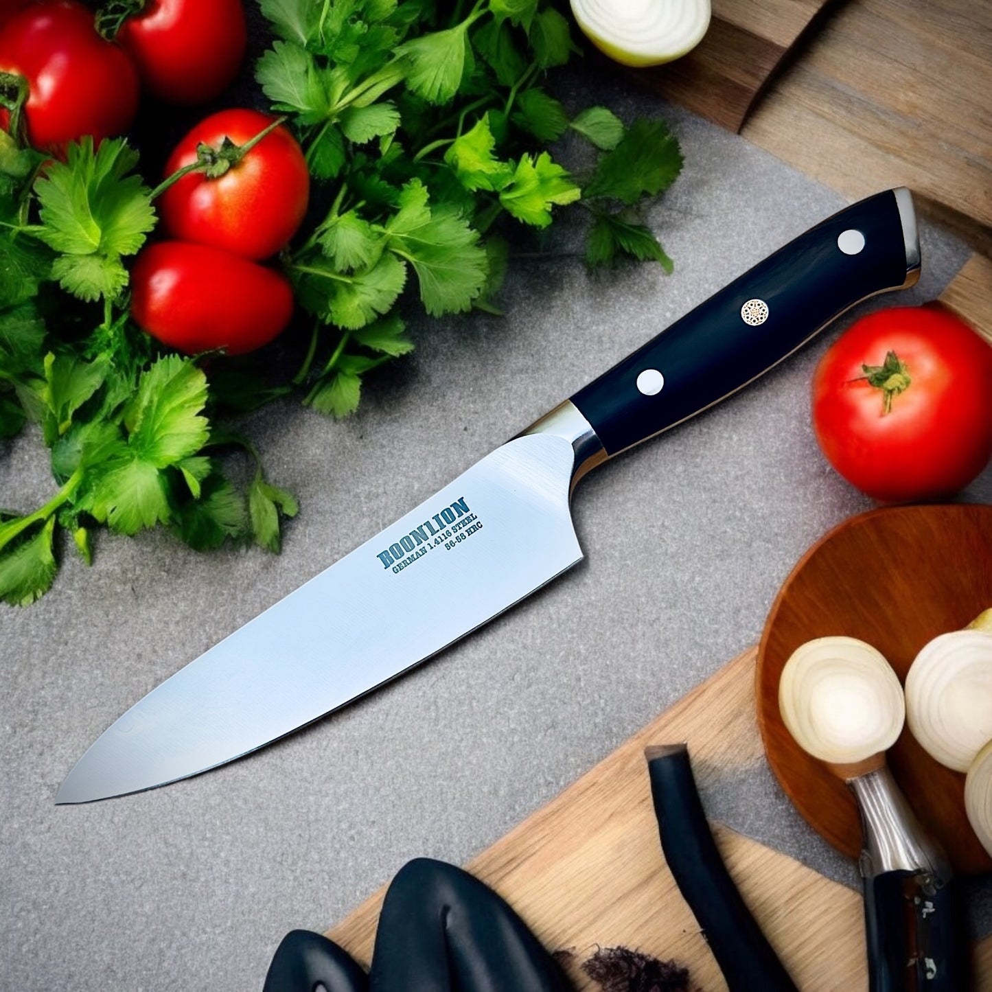 BOONLION 4pcs Kitchen Knife Set German 1.4116