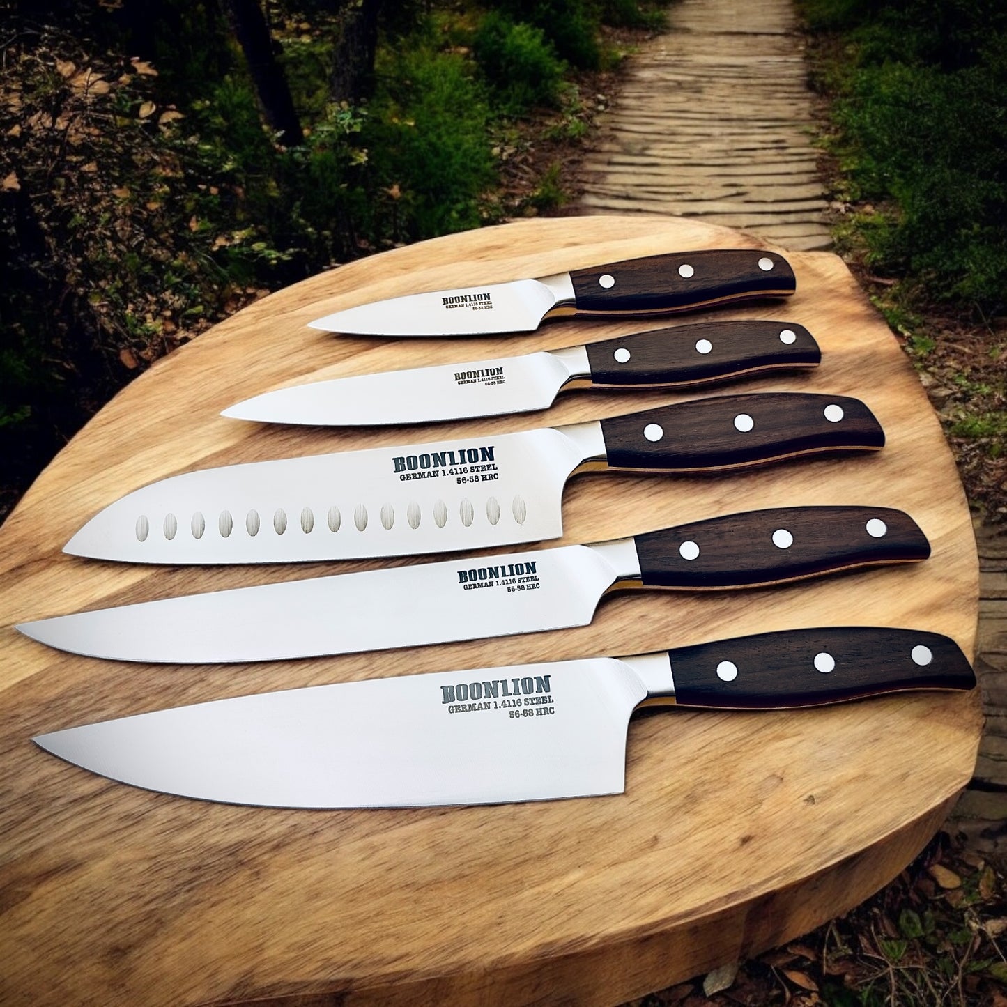 BOONLION 5pcs Kitchen Knife Set German 1.4116