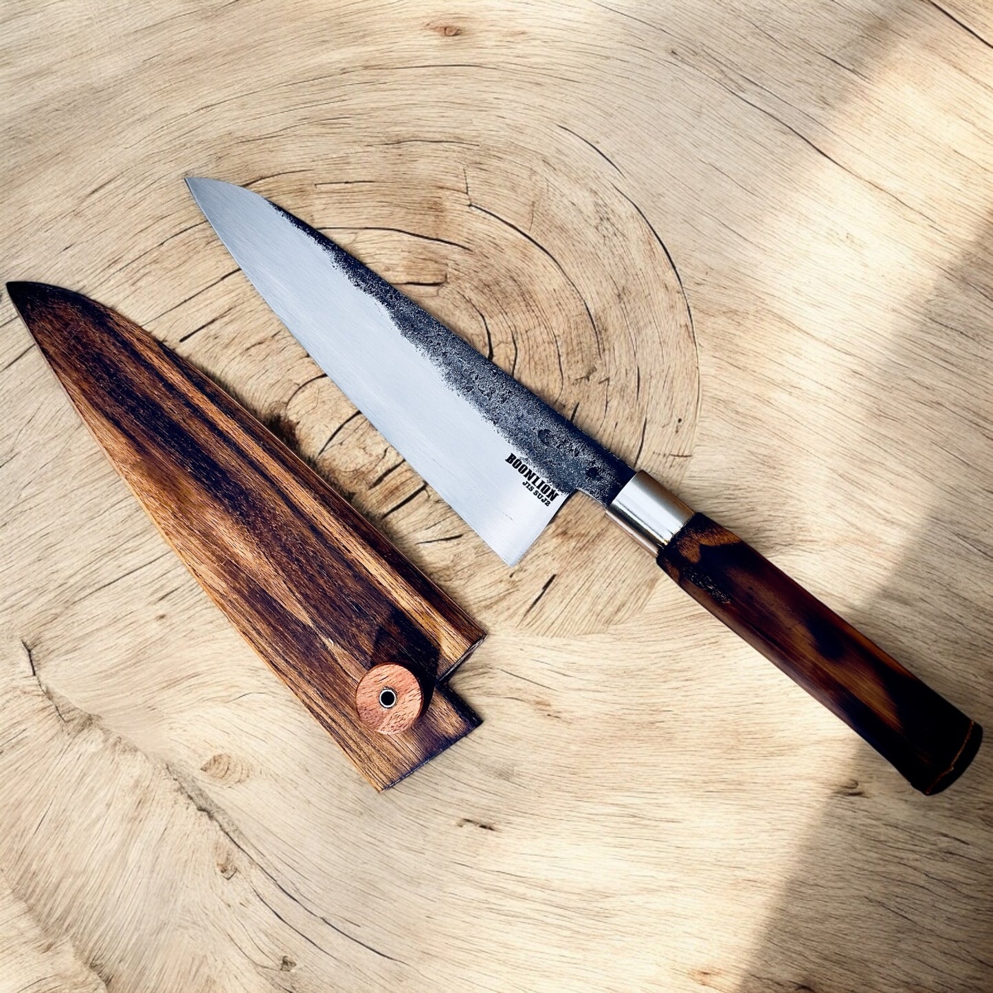 8" BOONLION SUJ2 Chef Knife, Bamboo Handle