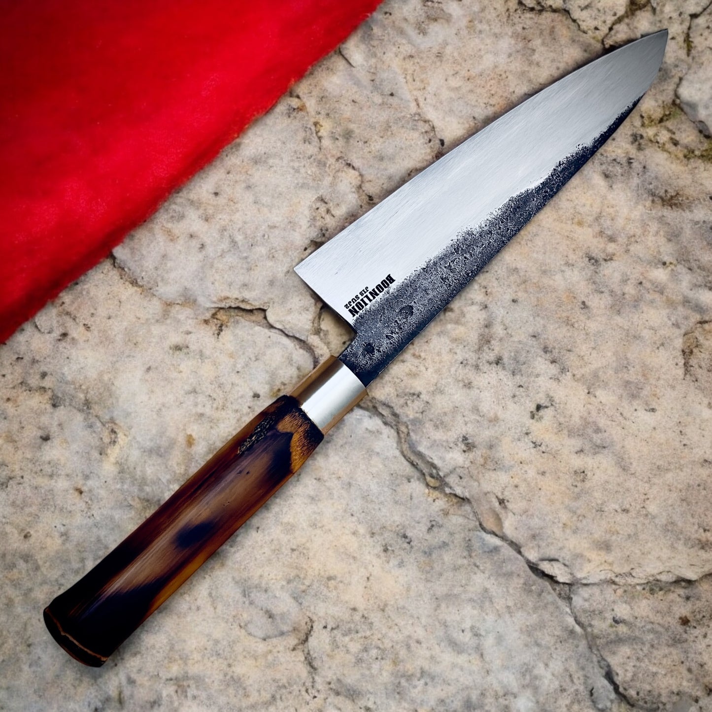 8" BOONLION SUJ2 Chef Knife, Bamboo Handle