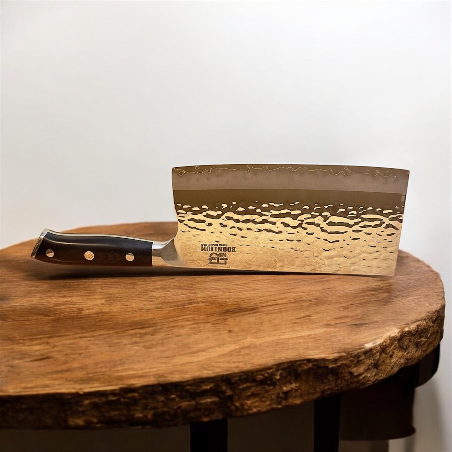 7.4" Japanese Hitachi SLD Steel (JIS SKD11) Cleaver Knives with G10 Black glass fiber handle.