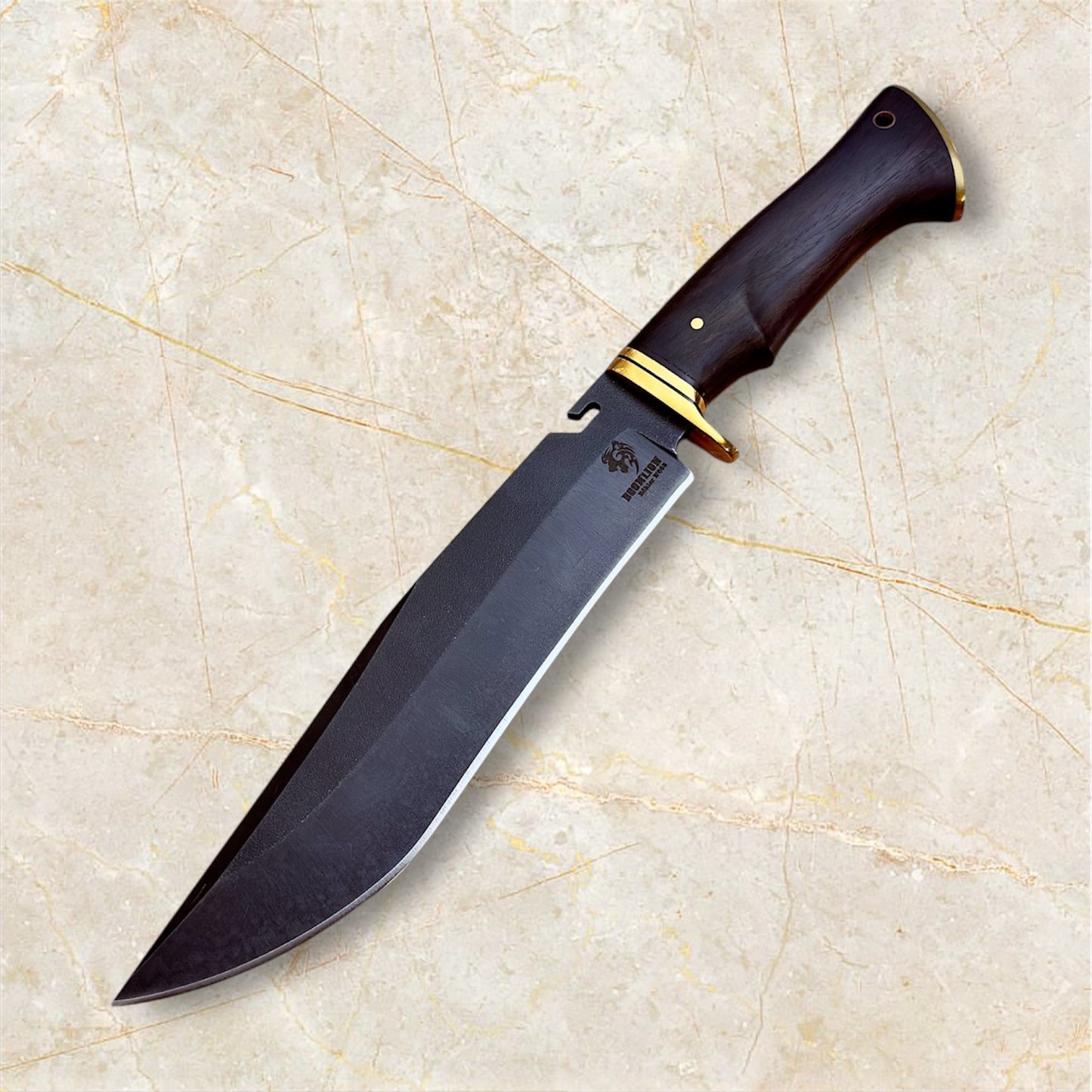 8.7" BOONLION Black Bowie Knife "BRB-N695"