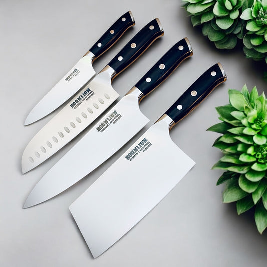 BOONLION 4pcs Kitchen Knife Set German 1.4116