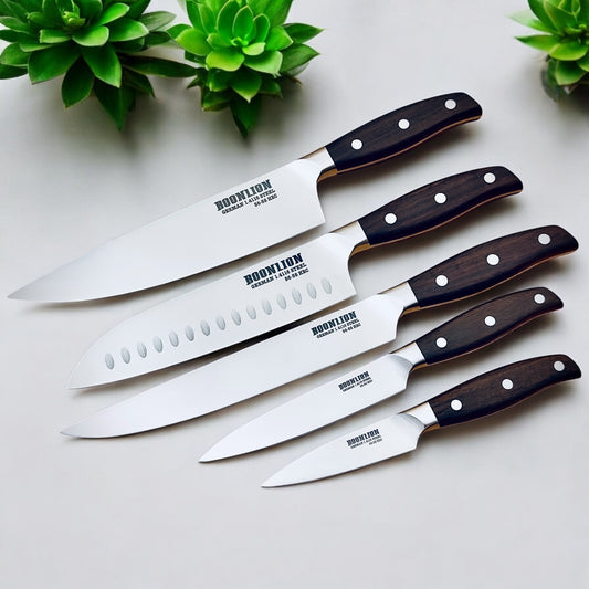 BOONLION 5pcs Kitchen Knife Set German 1.4116